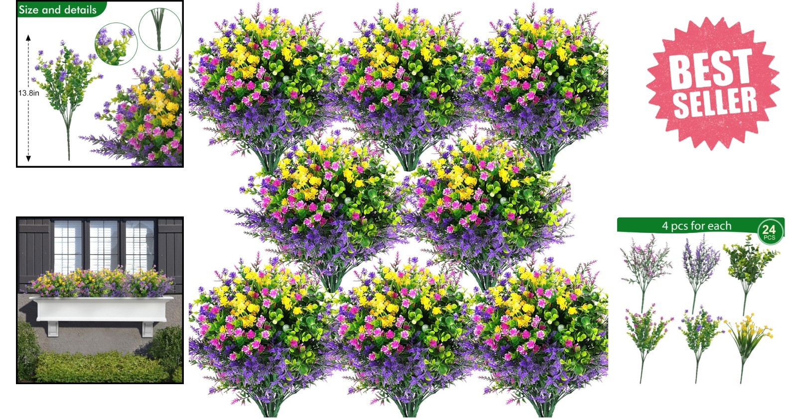 14” Life-like Artificial Flowers in Bulk – Perfect for Indoor & Outdoor Use