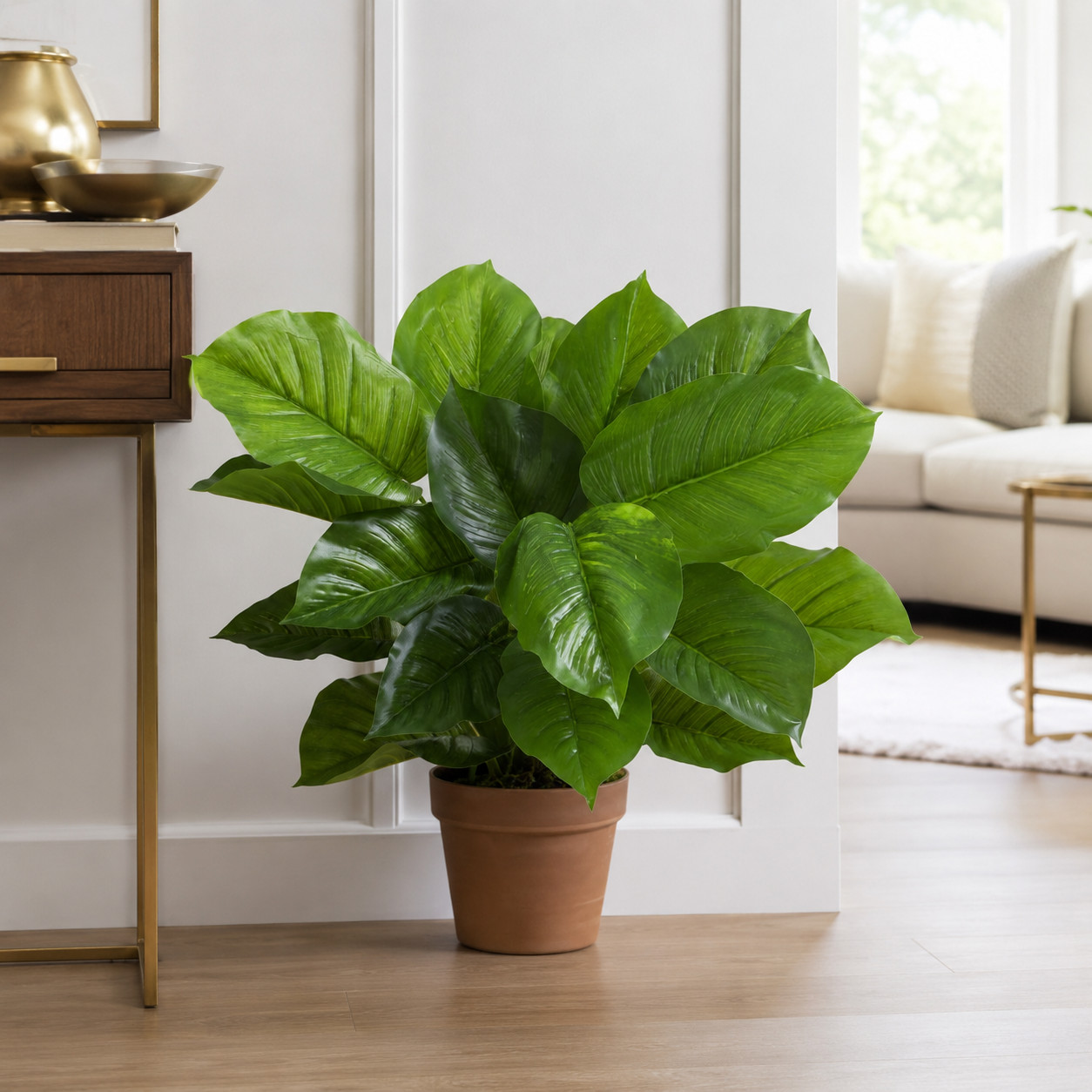 27″ Large Leaf Philodendron Silk Plant (Real Touch)