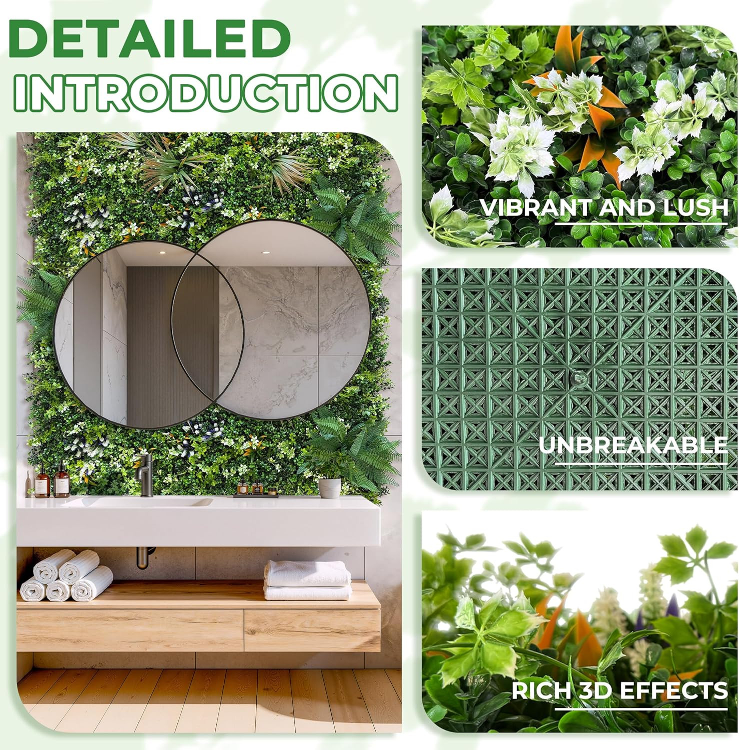 UV-Resistant Faux Boxwood Wall Panels – 12 Pack, 20×20 Inch Privacy Screen