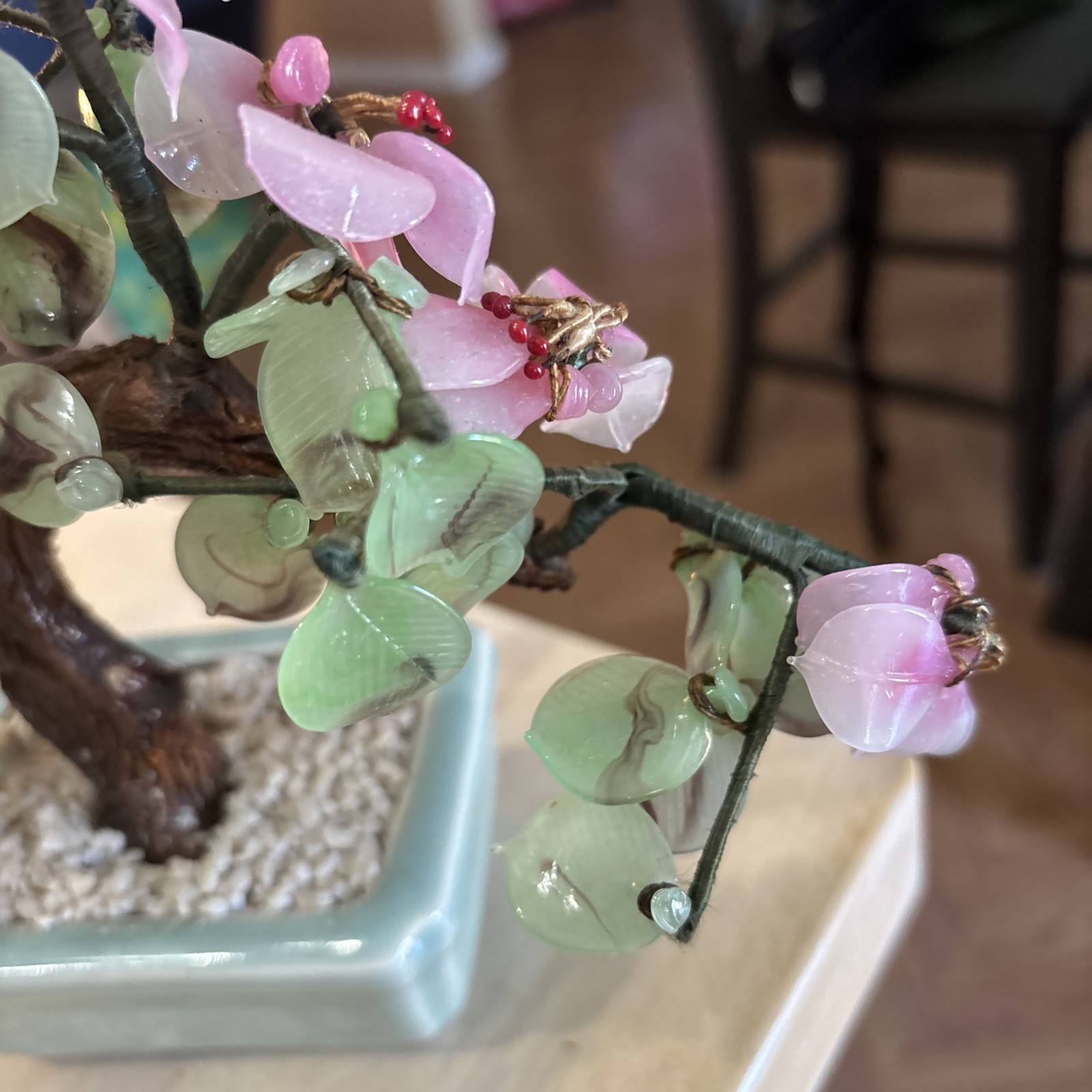 VTG Pink Cherry Blossom Bonsai Tree 7”