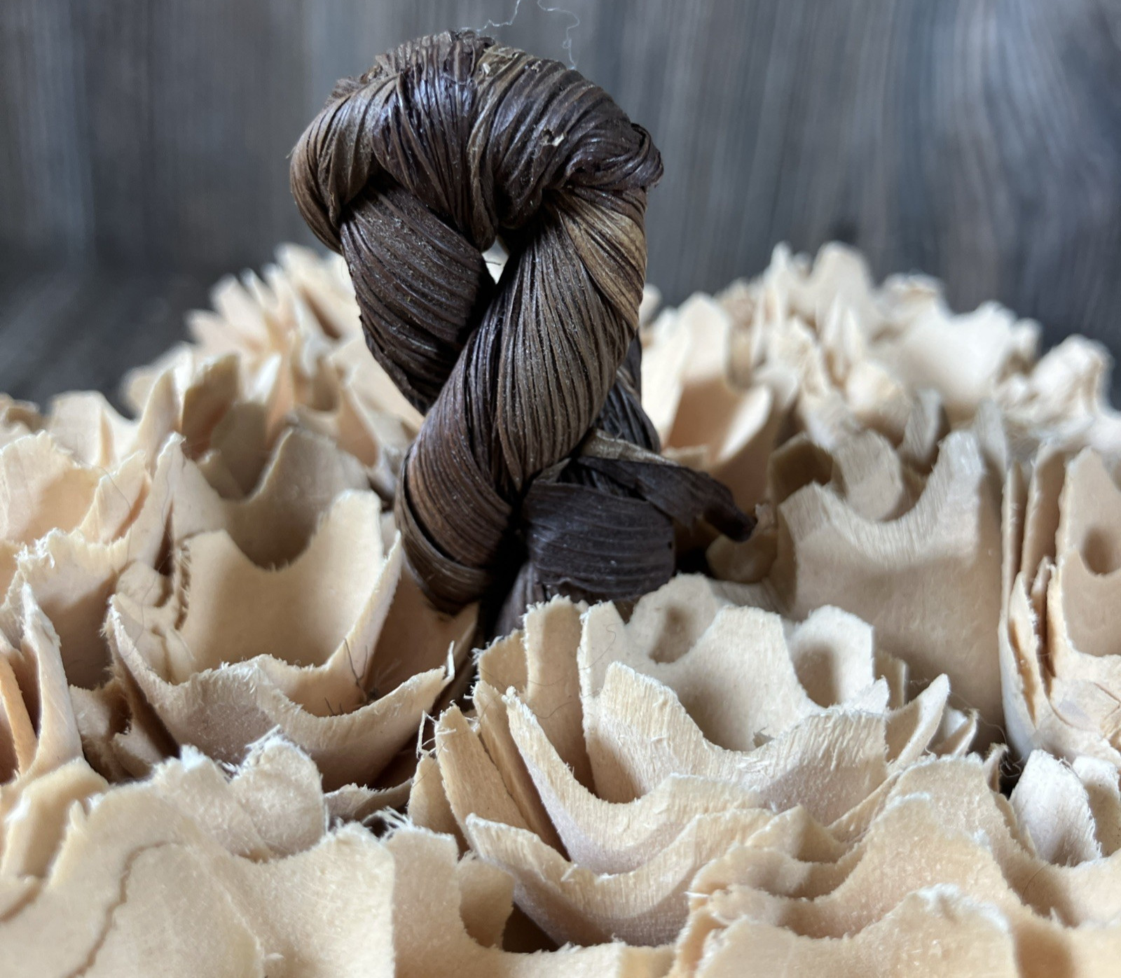 Sola Woodland Tan Flower Ball Home Decor Everlasting Faux Flowers 7in Bouquet