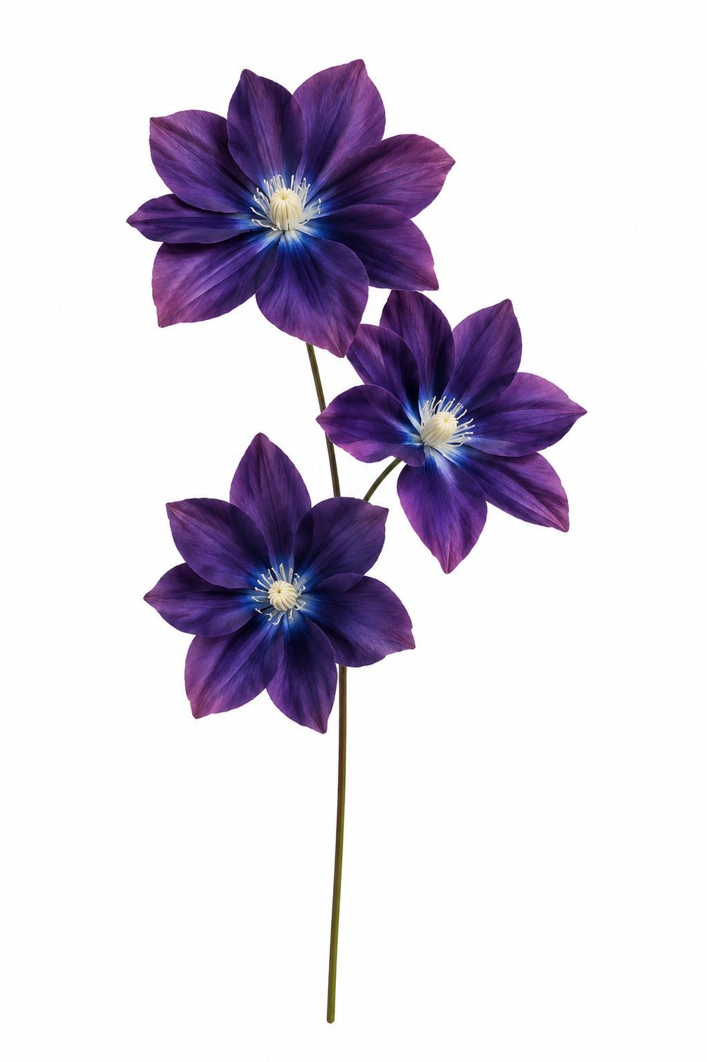 Purple Clematis Artificial Flowers 2 Stems Faux Clematis Spray Wedding Arch Flow