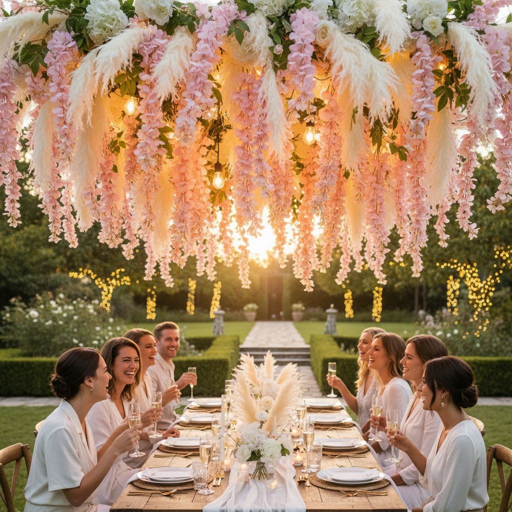 Blush Pink Wisteria Stem 43 Inch Artificial Hanging Flowers Silk Wisteria Spray