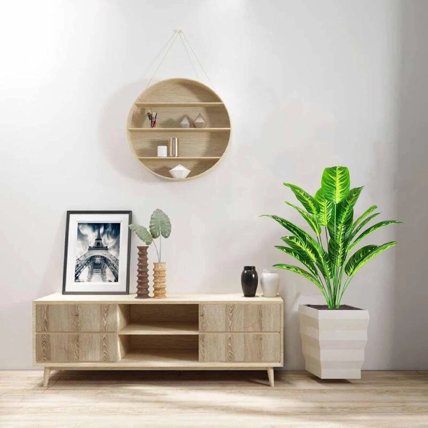 Rozwkeo Artificial Plants in Pots Large Fake Tree Floor Faux Tropical Plants …