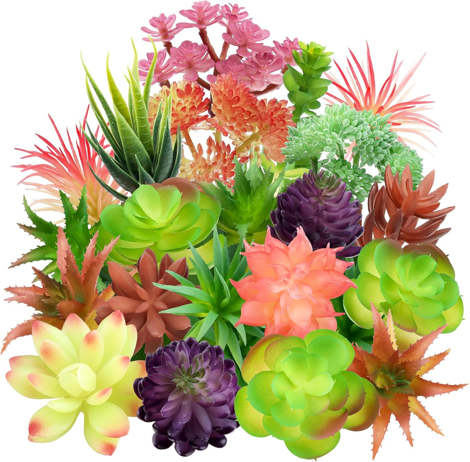 Colorful Succulents Plants Artificial, 22PCS Mini Artificial Succulents