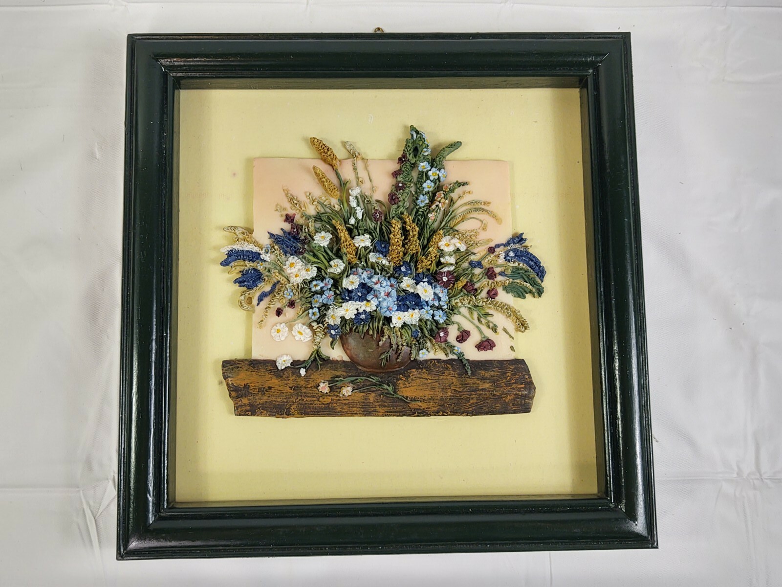 Vtg 1999 Trippie’s Lot Set 4 Framed 3D Floral Wall Hanging Art Home Office Decor