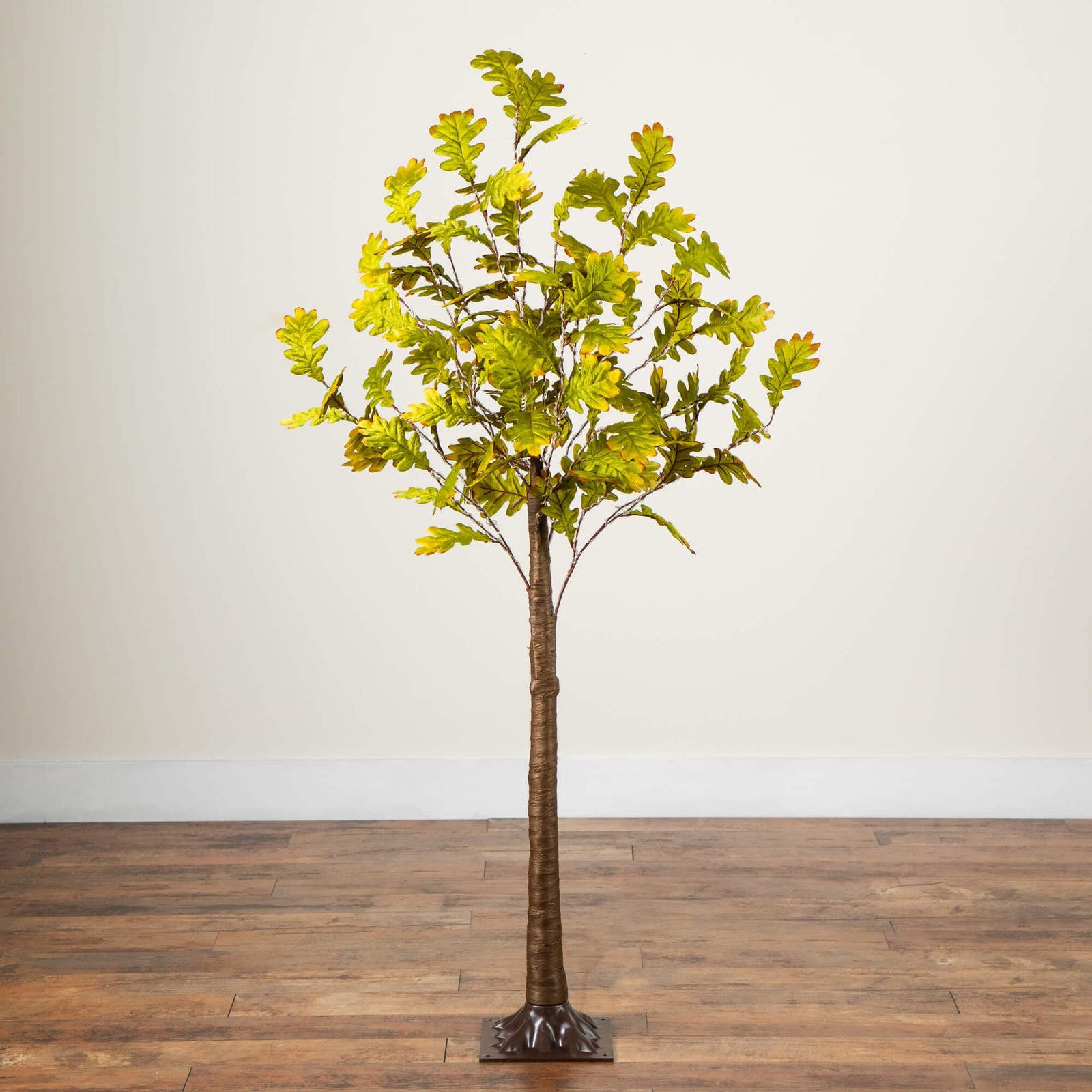 Nearly Natural 6ft Pre-Lit Green Autumn Oak Fall Tree w/ 250 Warm White LED
