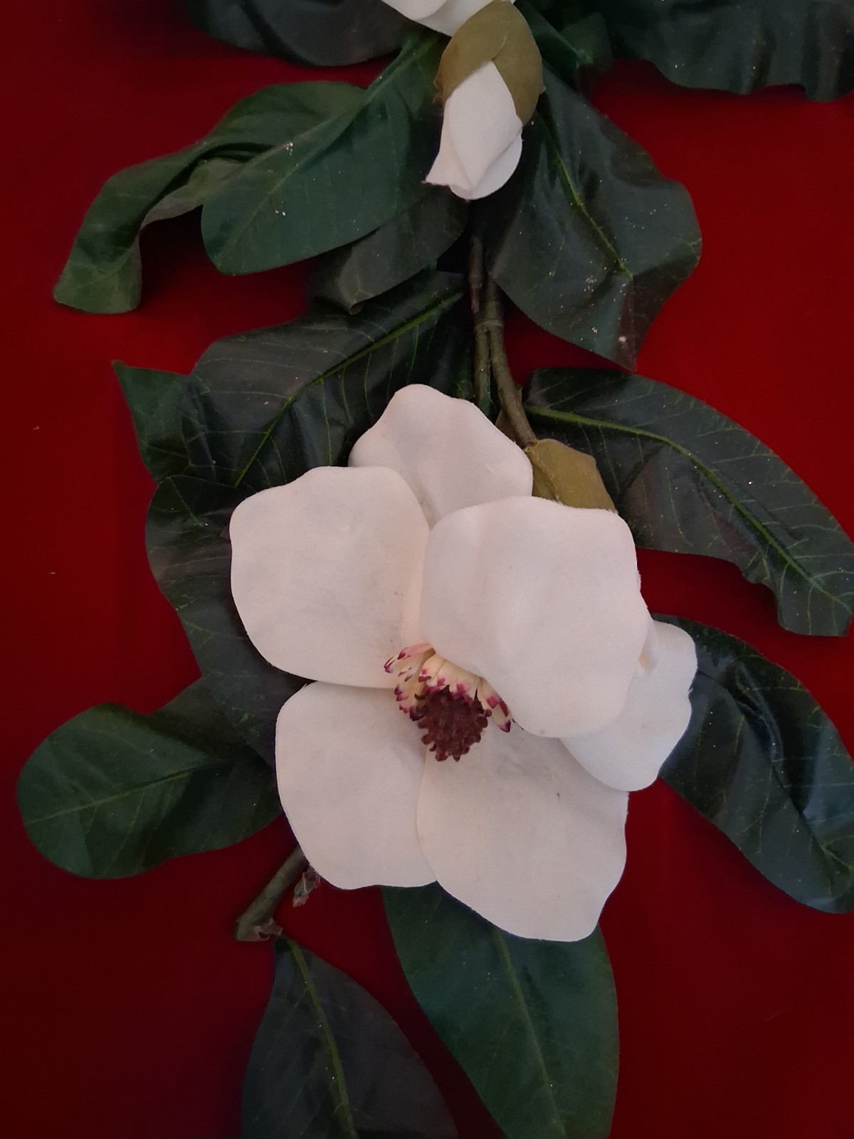 24″ WHITE MAGNOLIA SWAG ARTIFICIAL FLOWER HOME WEDDING CENTERPIECE DECOR