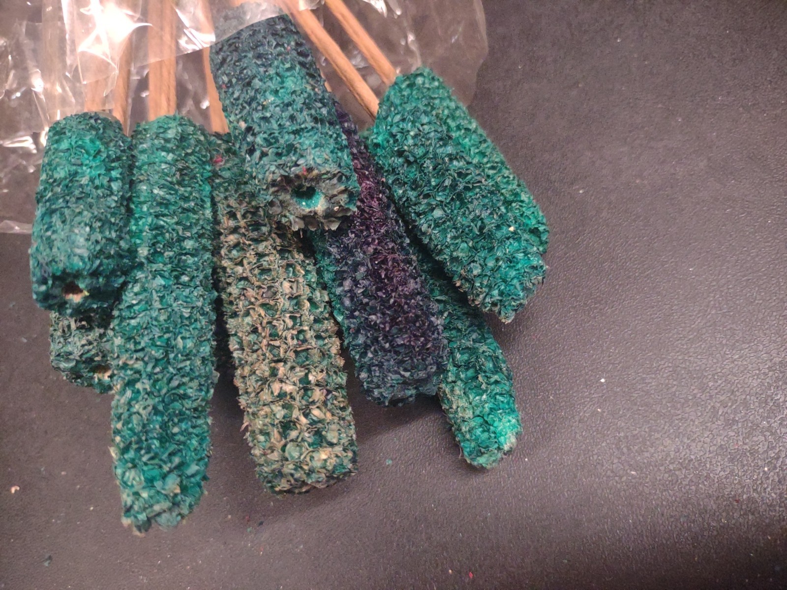 12 Stems of Corncobs, Real Dried Corn Cob “Pods” Teal Blue-Green Turquoise 20″