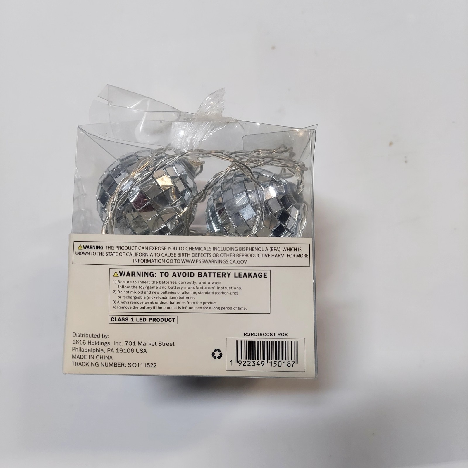 ROOM ROOM Disco Ball String Lights 6ft 6 RGB LEDs Battery Operated Party Decor