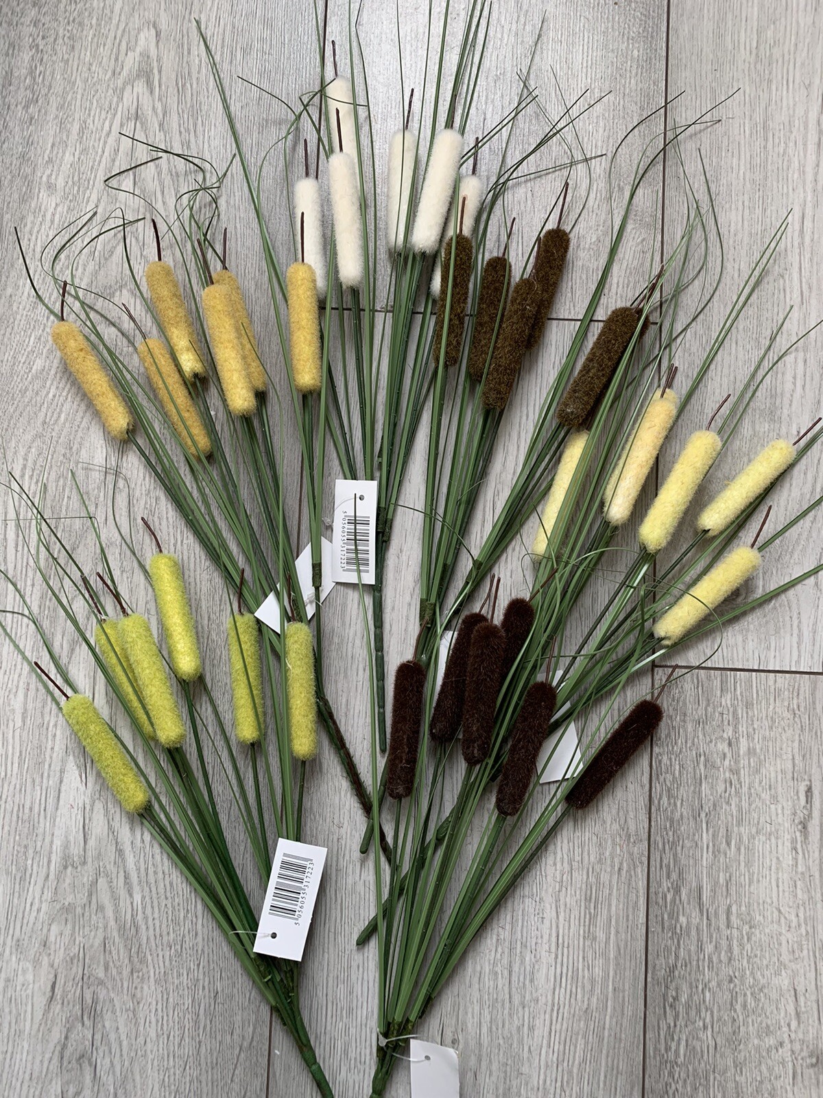 6x 36cm Bullrush Bushes Artificial Pond Flowers Garden Plant Cattail Stems Craft