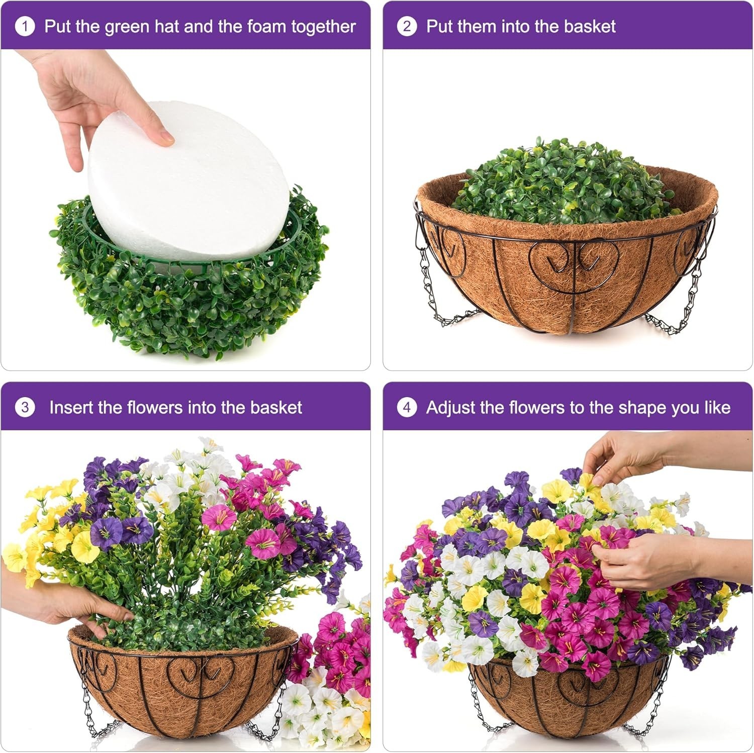 Stunning Artificial Morning Glory Arrangement in Hanging Basket – All Occasion