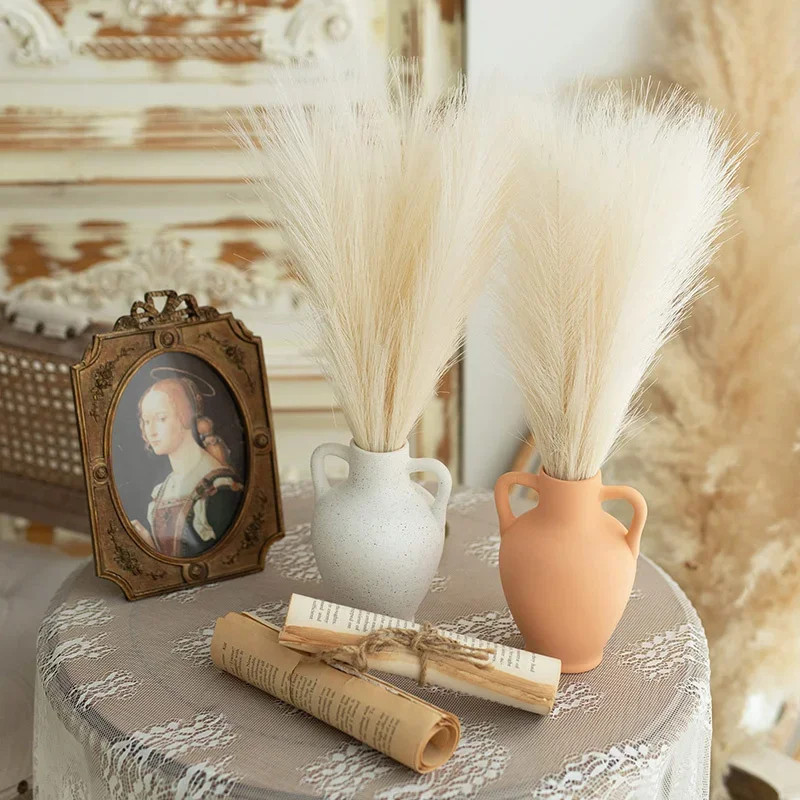 15pc Artificial Pampas Grass Fake Flower Simulated Reed Bouquet for Home Wedding