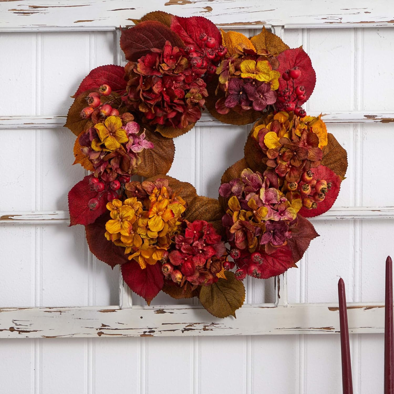 4176 24″ Fall Hydrangea Wreath Multi/Color