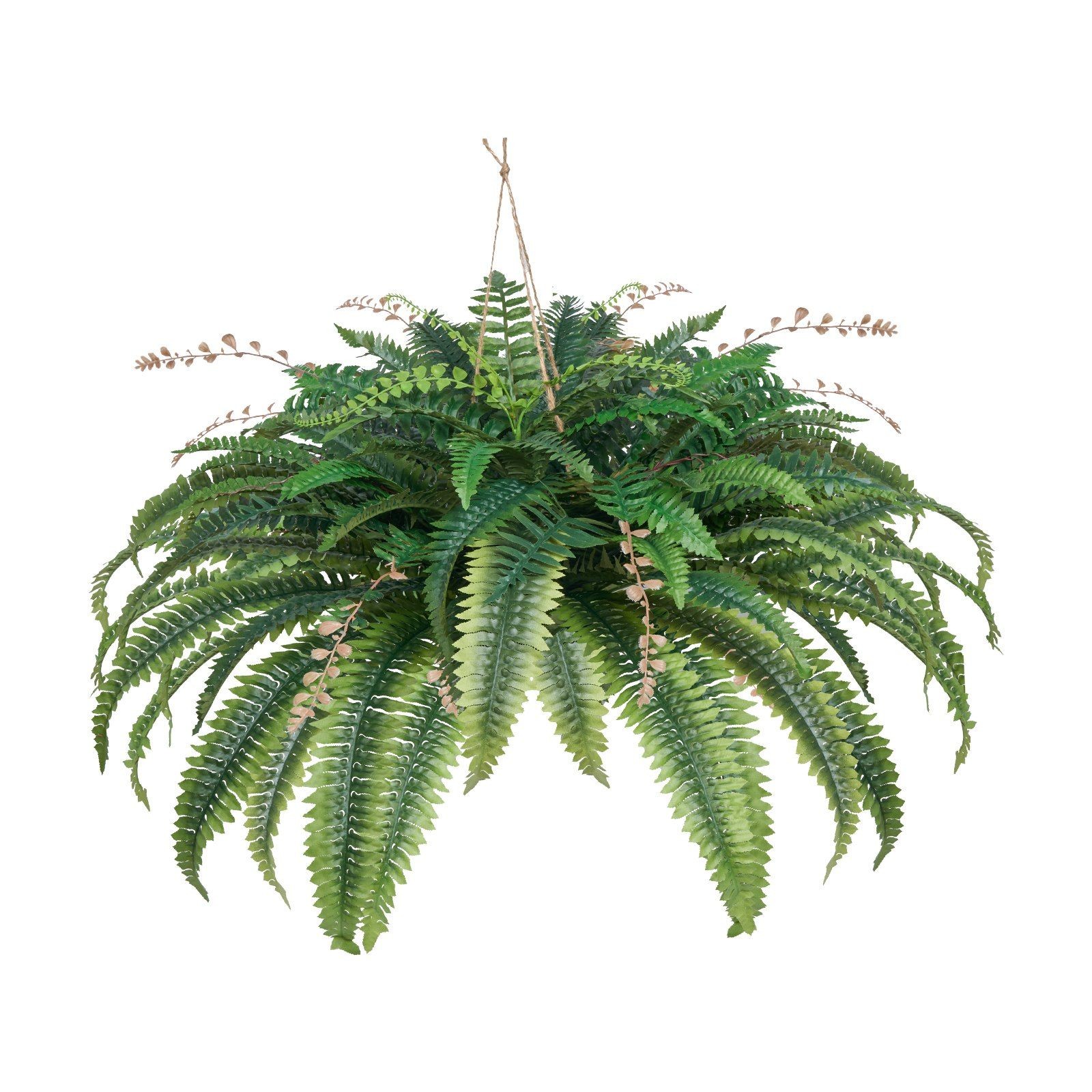 40in Outdoor-Grade Faux Fern, 80 Branches, PE+Silk Leaves, Fade Proof