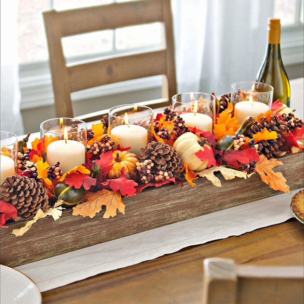 Artificial Pumpkin Harvest Autumn Thanksgiving Wreath Banquet Party Decor