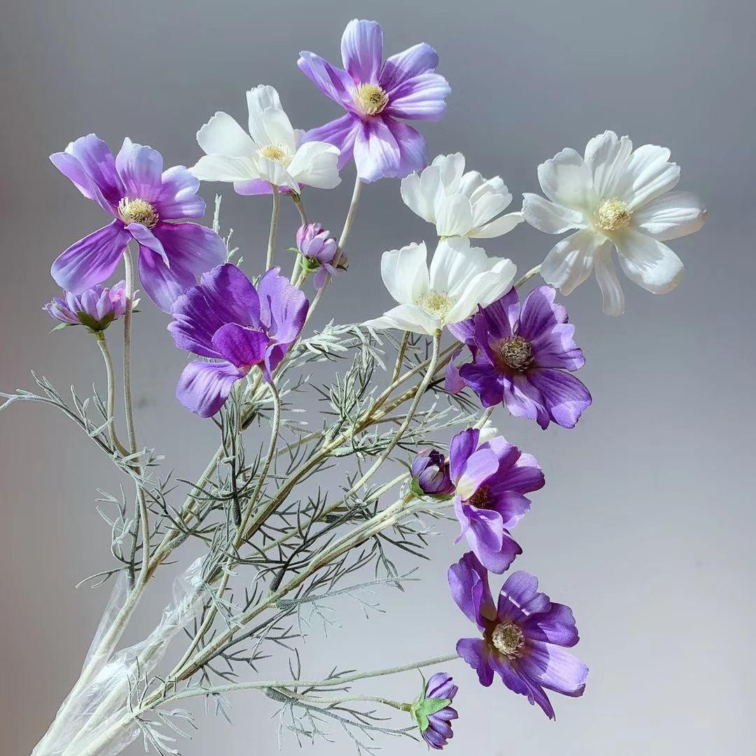 60CM Silk Chamomile Daisy Artificial Flower White Fake Wedding Home Decor Bouque