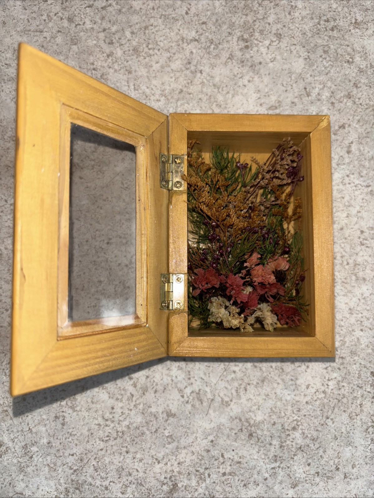 2 Dried Floral Terrarium in Wood Hinged Display Cases Witchy Boho Whimsygoth