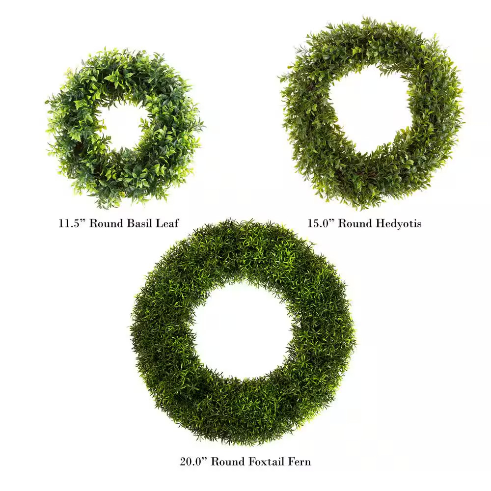 20 In. Artificial round Grass Wreath