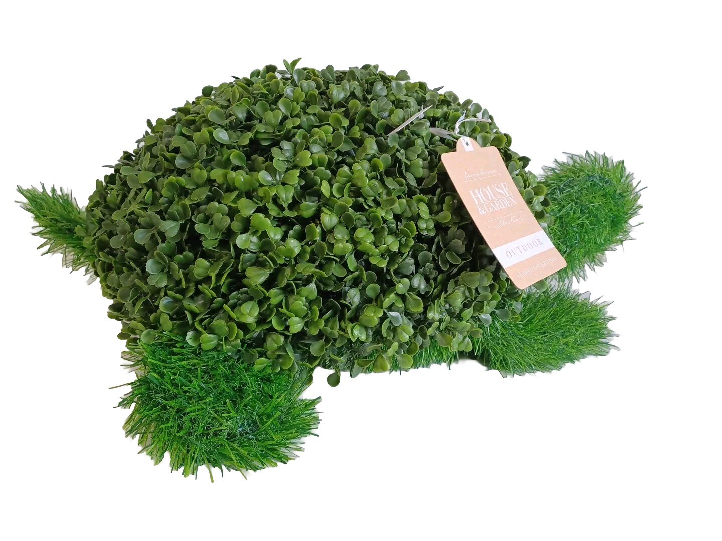 House & Garden Farmhouse Boxwood Fern / Grass 22″ Turtle Floral Collection