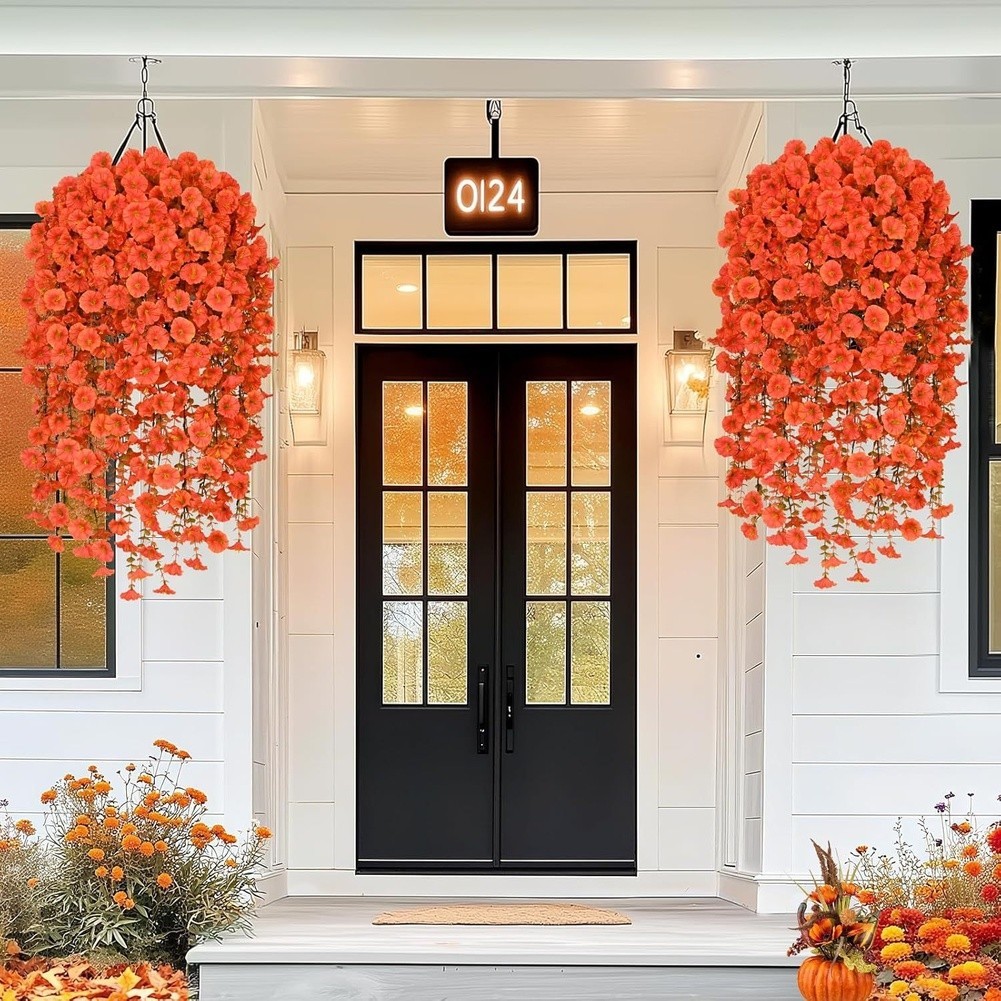 77 25cm Artificial Eucalyptus Vine with Morning Glory for Mantel Decor