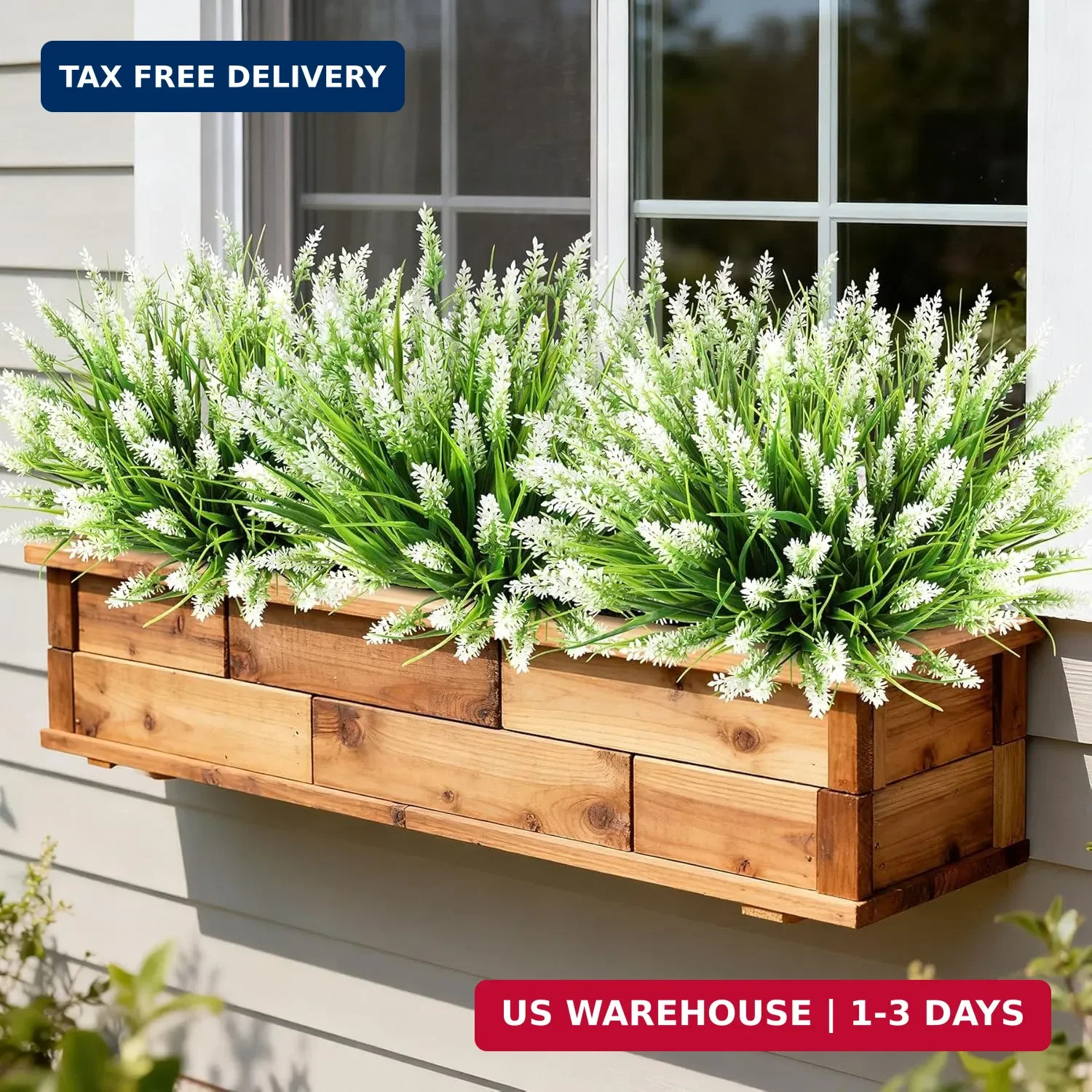 16 Bundles Artificial Plants Outdoor, UV Resistant Fake Lavender & Monkey Grass,