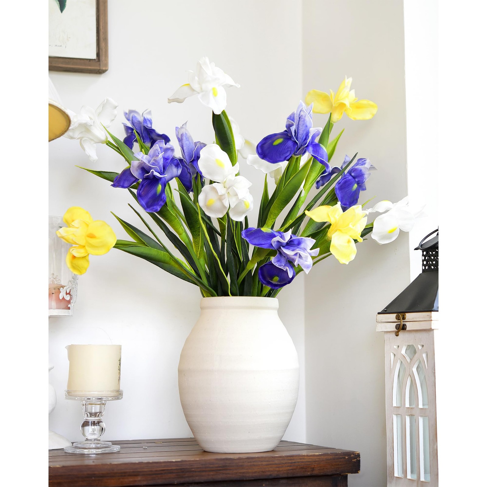 6 Long-Stem Real Touch Artificial Purple Irises – Realistic Faux Flowers for …