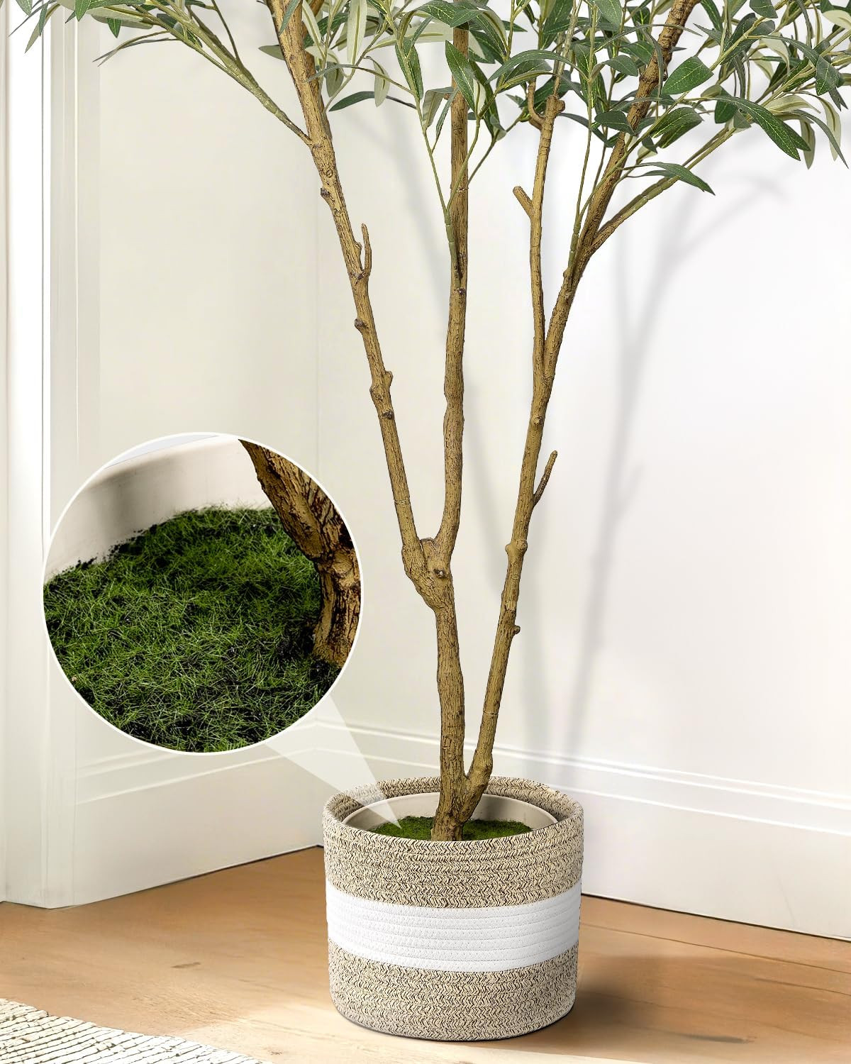 6FT Artificial Olive Tree with Planter – Realistic Faux Indoor Decor