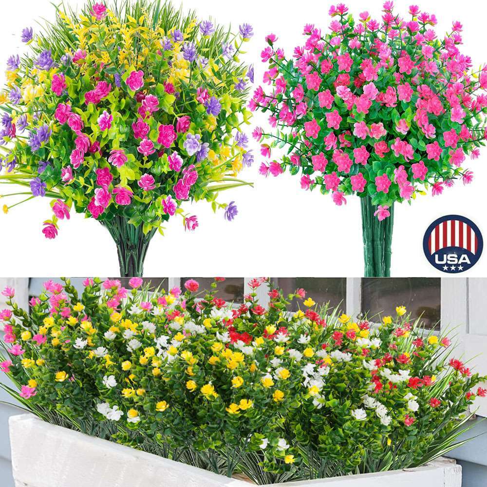 4~10 Pack Artificial Flower Fake Outdoor UV Resistant Boxwood Plants Shrub Decor