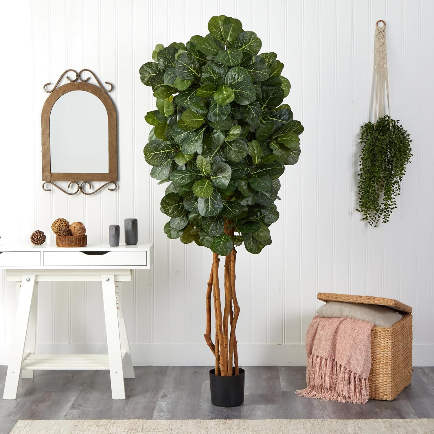 Lifelike 7Ft Fiddle Leaf Fig Artificial Tree for Home or Office Decor