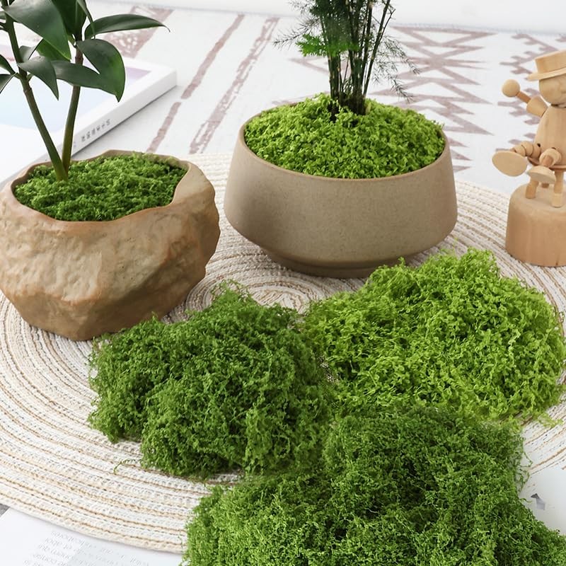 Green Fake Moss,Plastic Artificial Moss,Realistic Looking Faux,Preserved for …