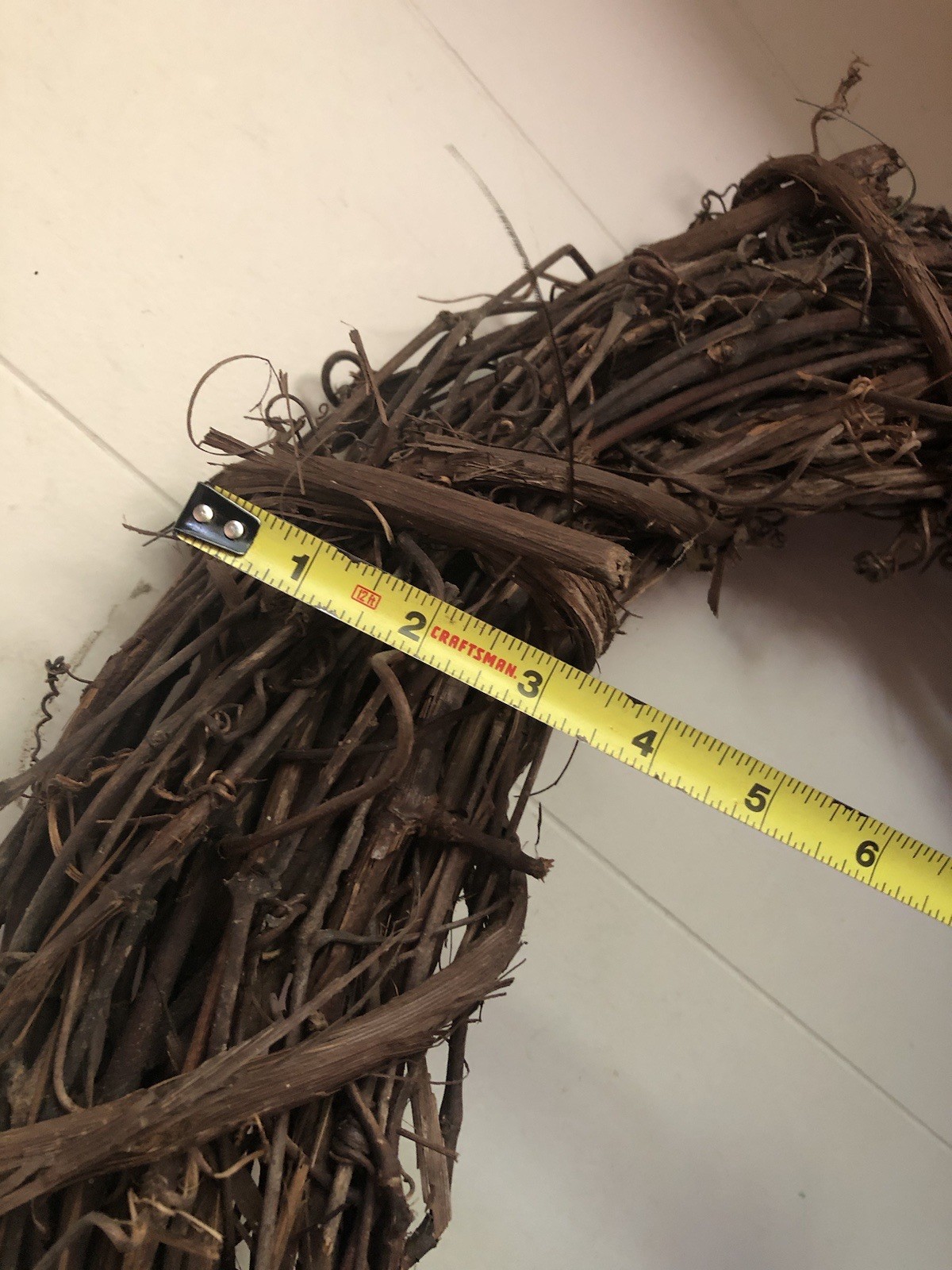 Natural Grapevine Wreath 20.5” Primitive Country Farmhouse Wall Craft Wedding