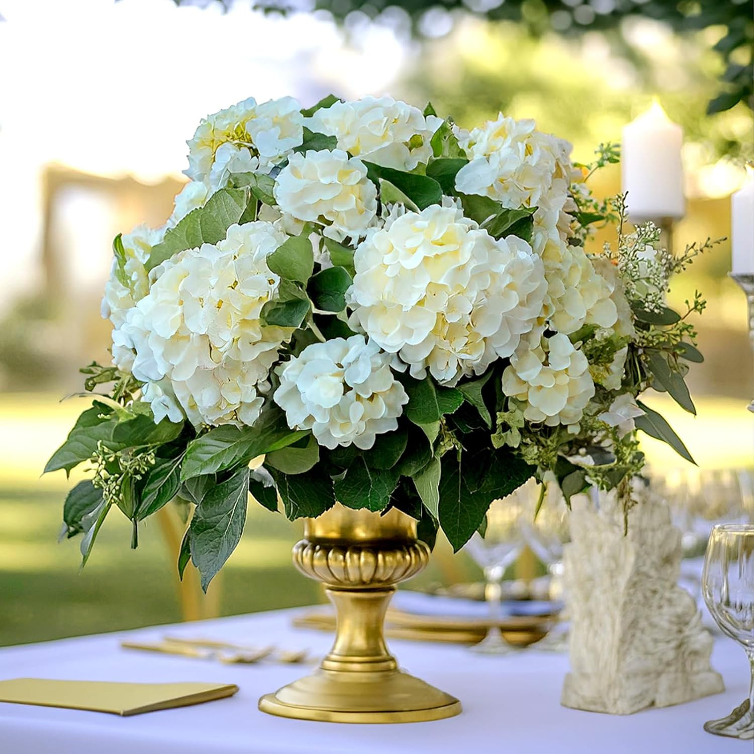 304PCS Champagne Silk Hydrangea Flowers for Home Wedding Party Decor