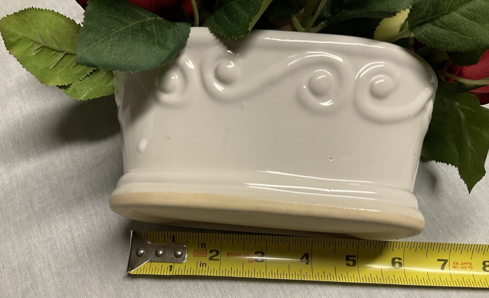 Artificial Flowers And Ceramic Holder/Pot