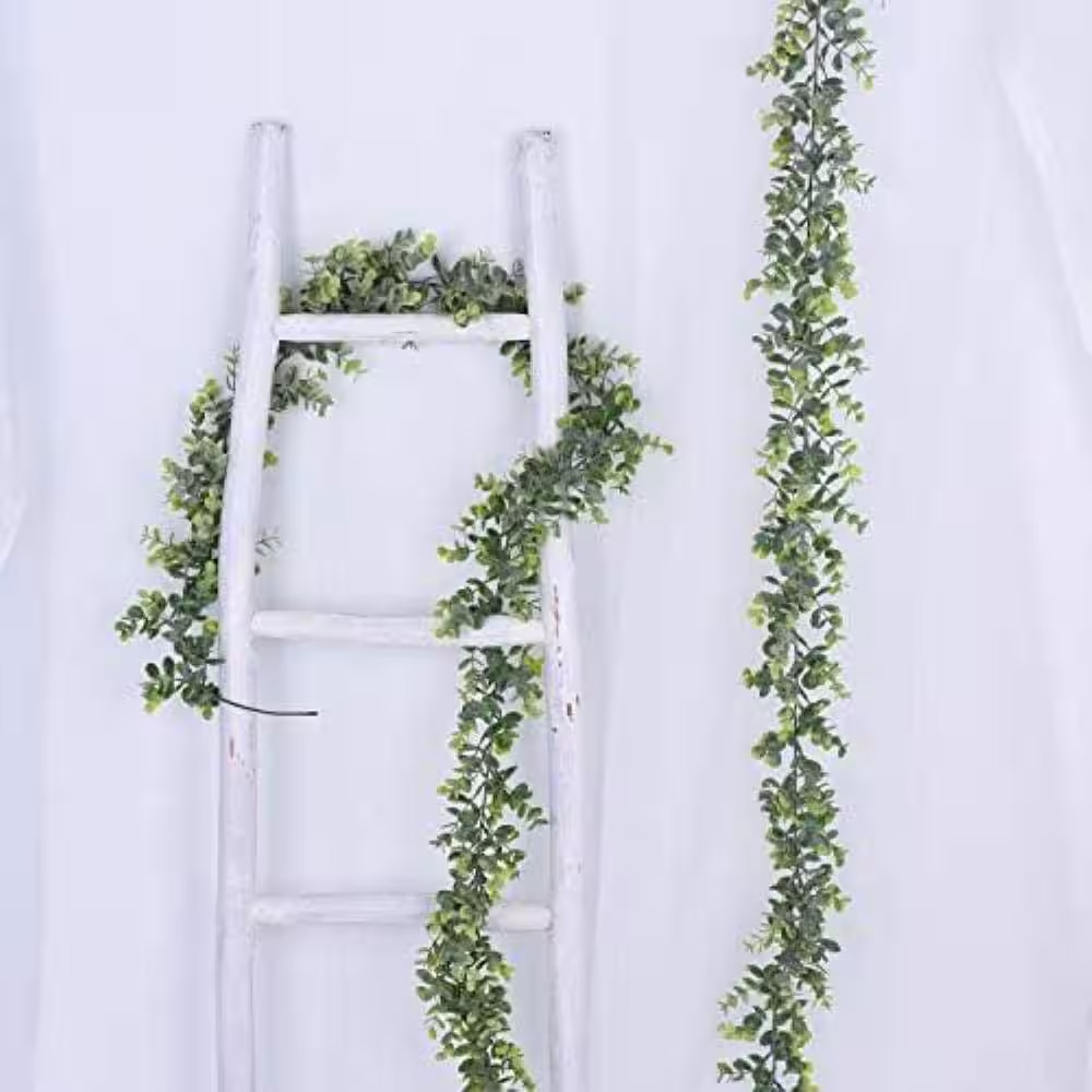 4 In. H Green Artificial Eucalyptus Garland Plant, 2 Pack