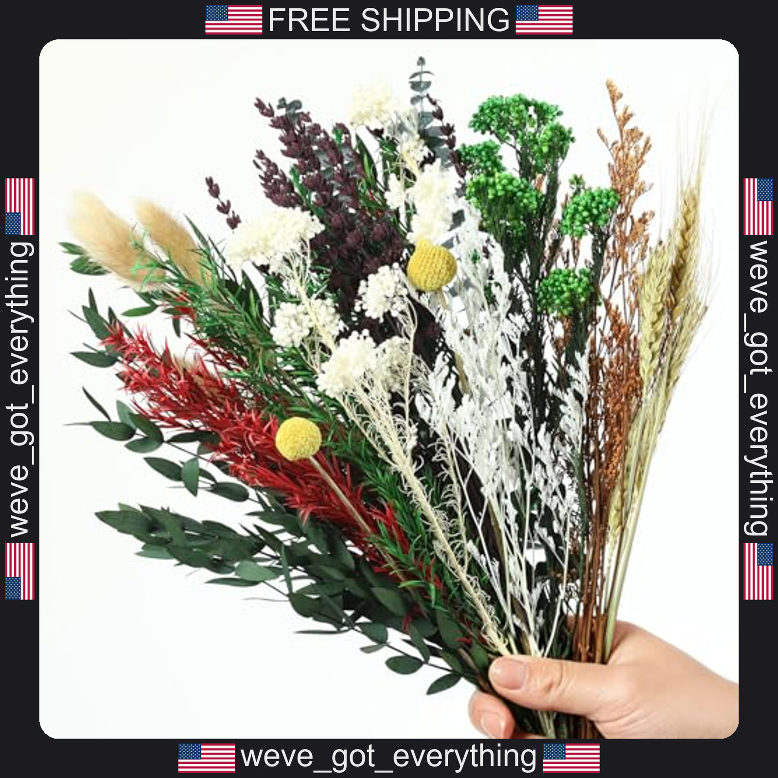 12 Pack Dried Flower Bouquet for Rustic Home Decor and Weddings