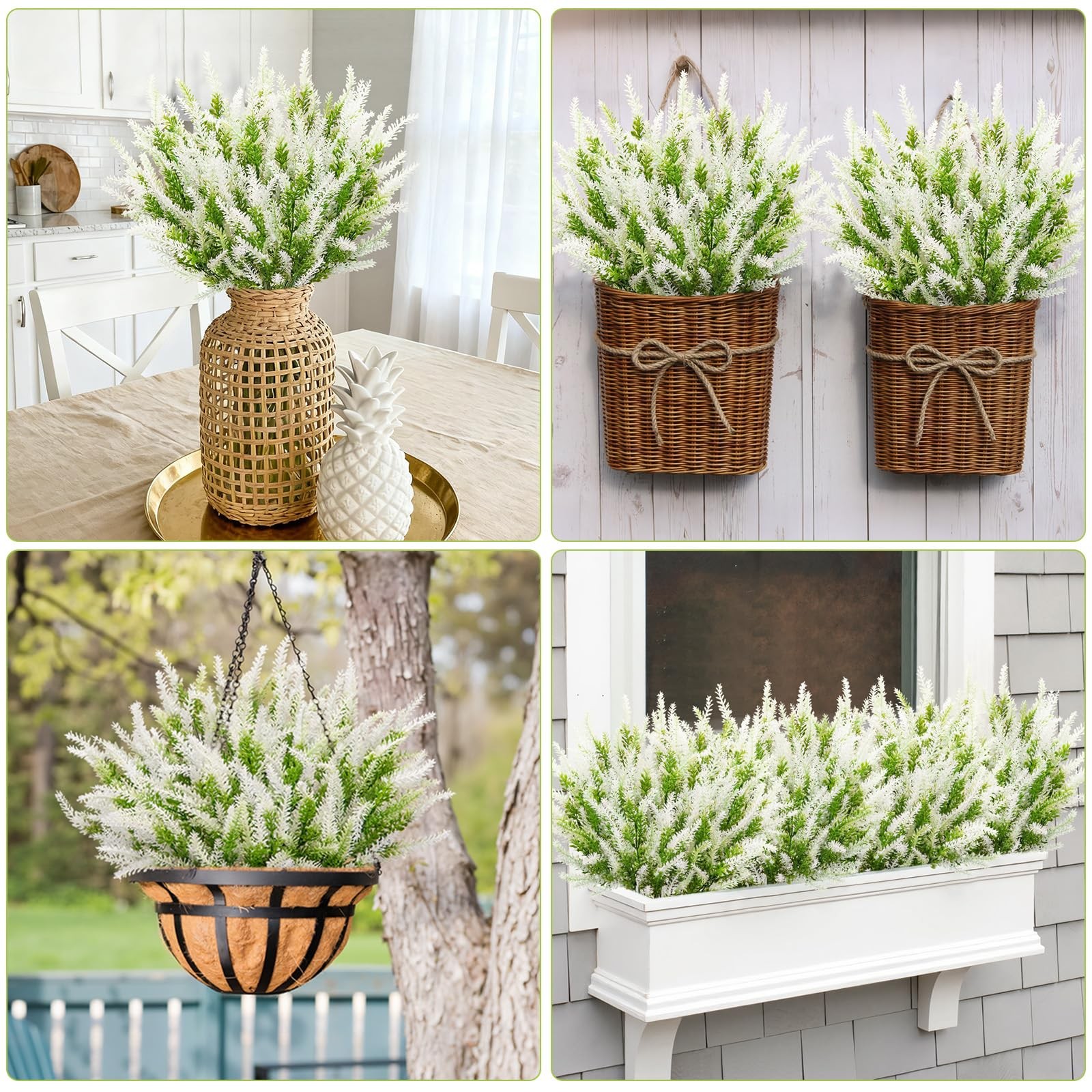 10 Bundles Fake Flowers Artificial Lavender Faux Plastic Plants Flowers for H…