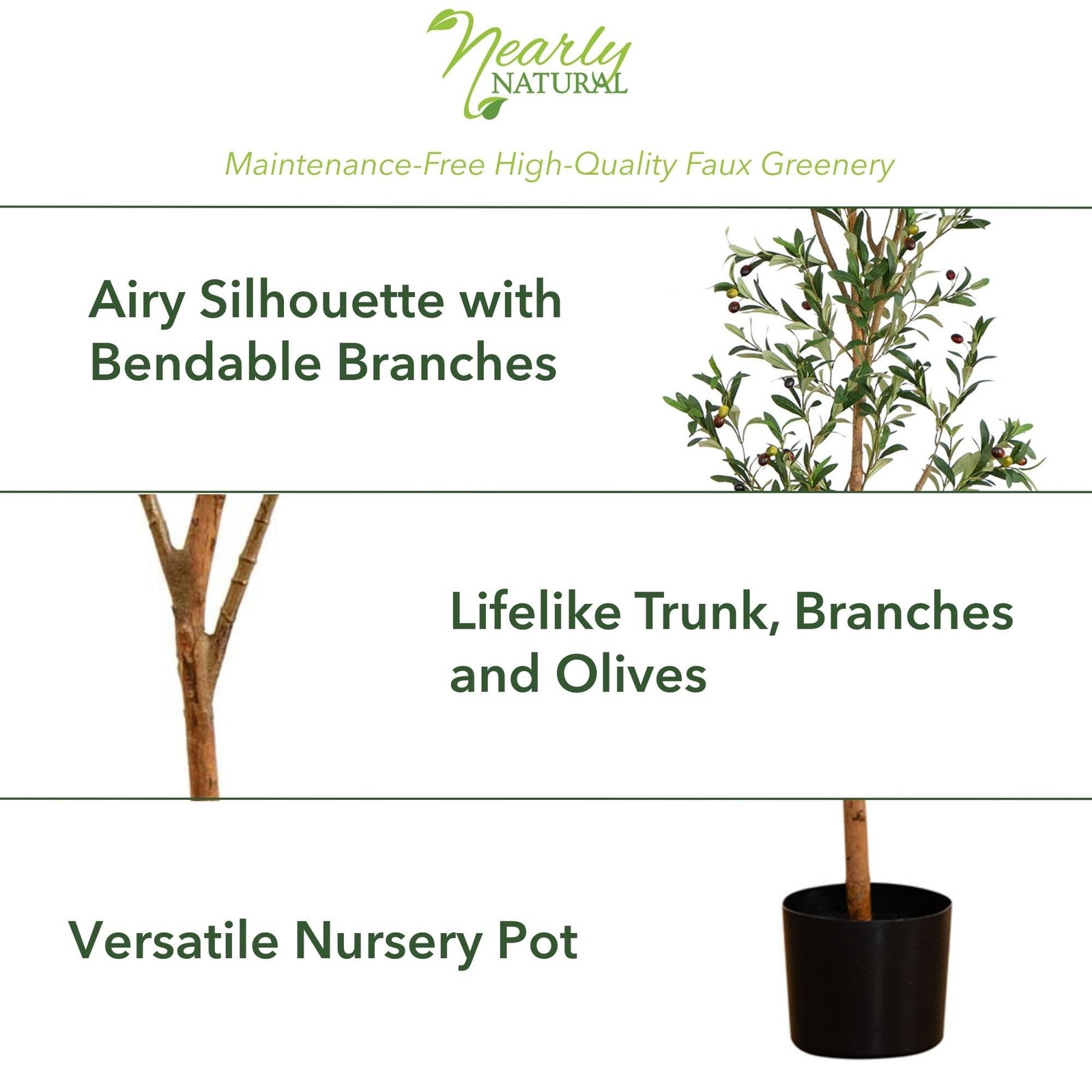 8Ft Artificial Olive Tree With Natural Trunk And Faux Olives For Home Decor