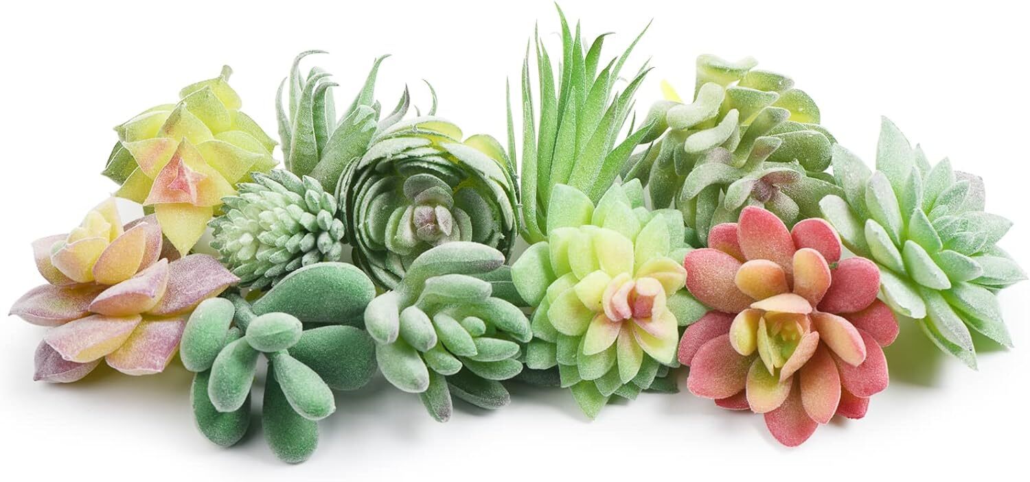 12 Pcs Artificial Succulents Mini Fake Plants Unpotted Faux Succulent for Cra…