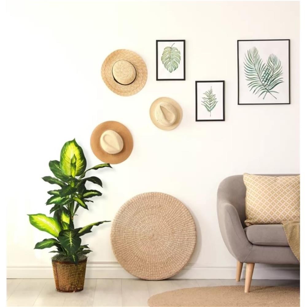 Nearly Natural 42″ Golden Dieffenbachia with Basket Silk Plant in Green/Brown