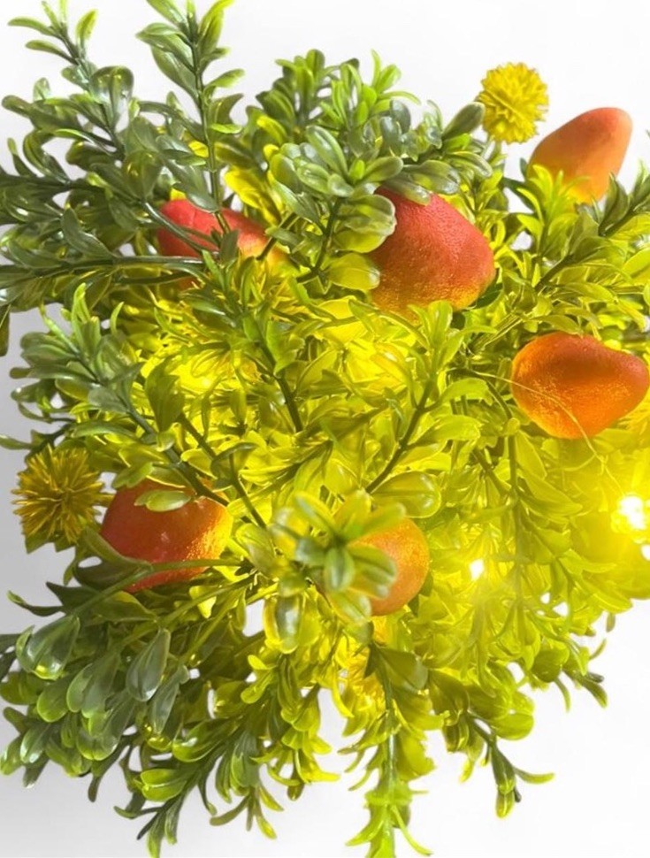 Artificial Greenery Arrangement Pot gold bee 🐝 LED Lights Decorative strawberry