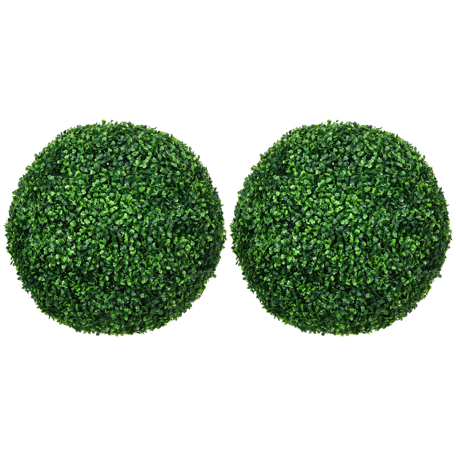 HOMCOM 2X Artificial Tree Boxwood Topiary Balls 19.75″ UV-protected 1080 Leave