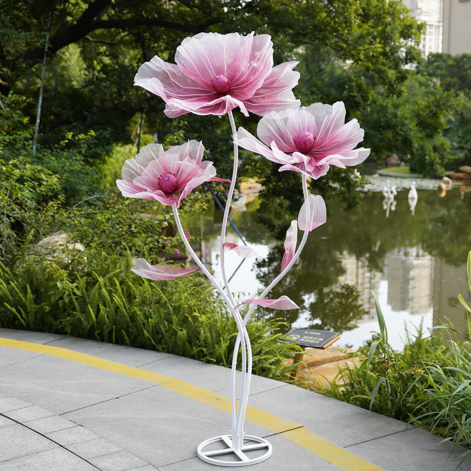 Giant Flowers for Decoration with Stand,Floor Standing Oversized Large Organz…