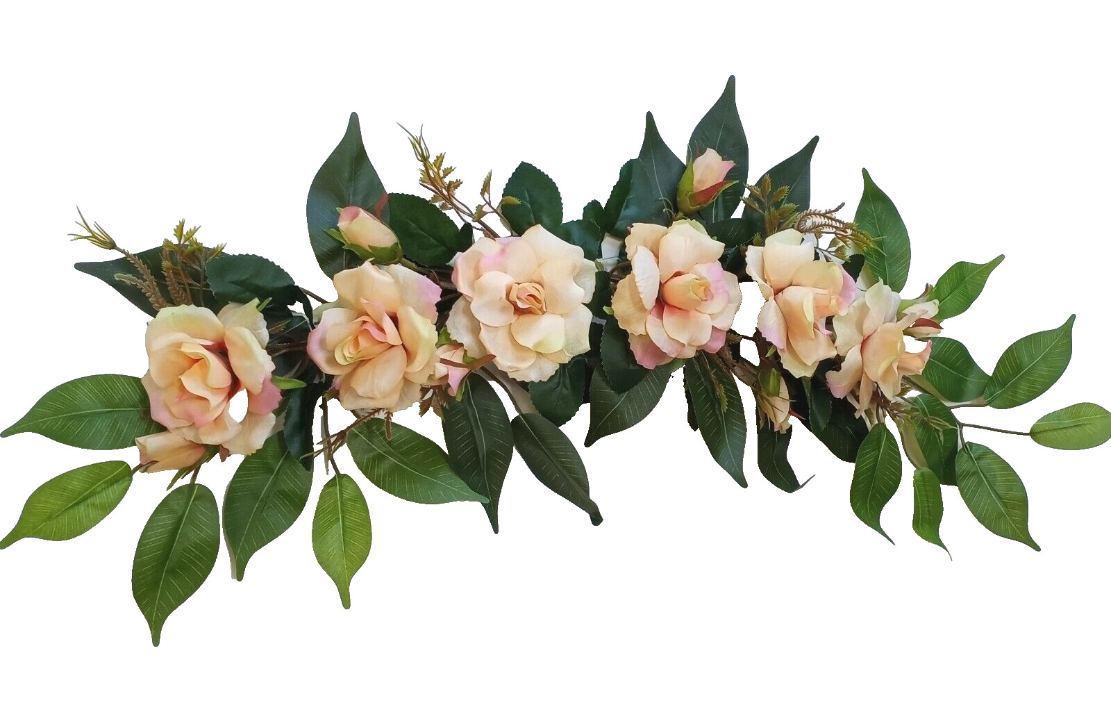 Yellow Rose 27″ Swag Silk Flower (Ready to Display) Wall Door Arch Decor BP2227