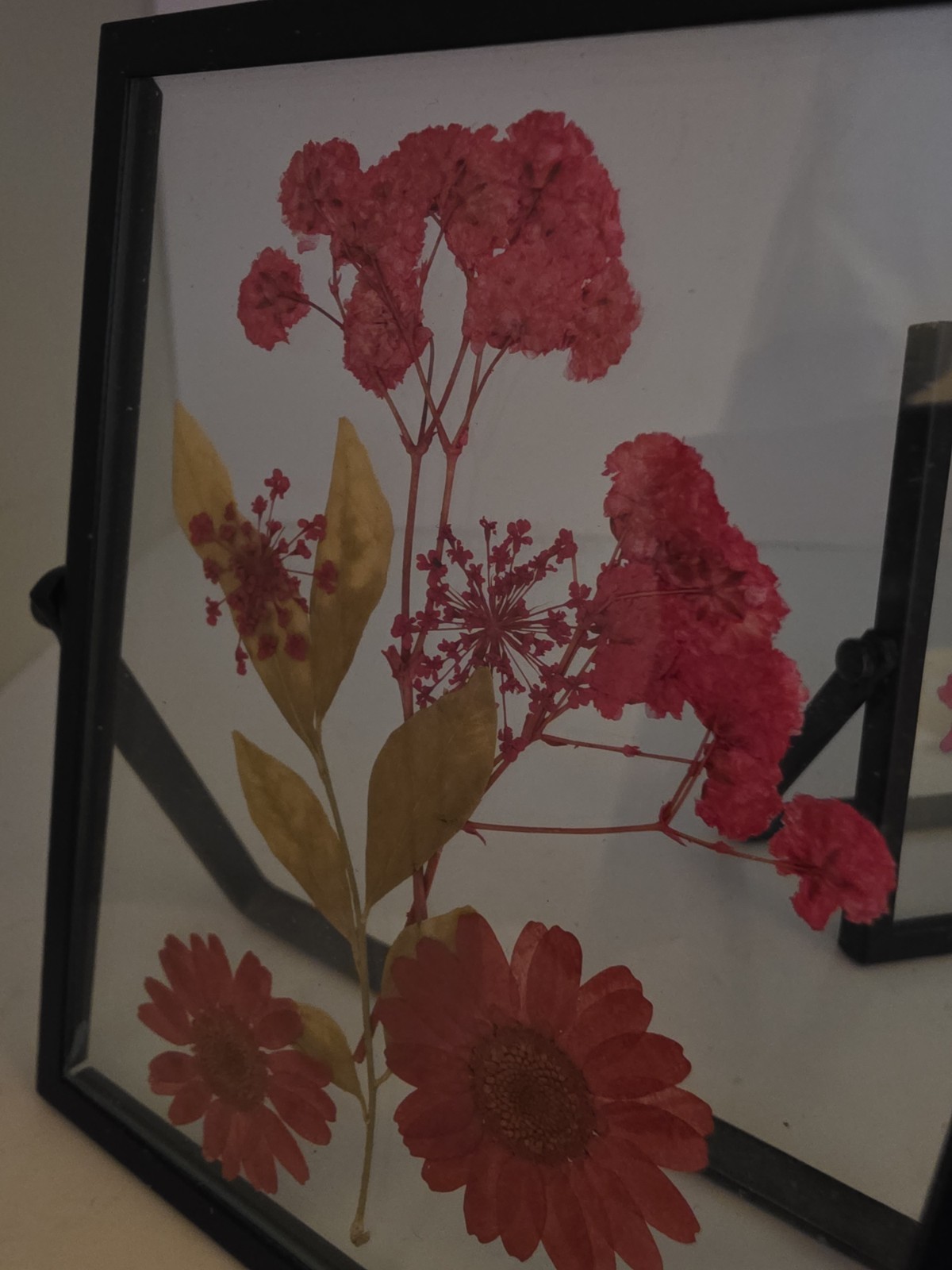 Real Pressed Flower Framed Art Easel