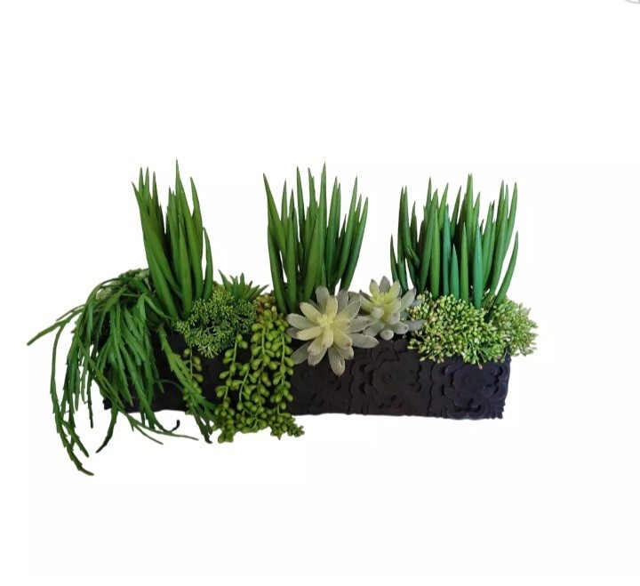 Allstate Living Faux Succulent Arrangement, Premium Artificial Indoor Plant