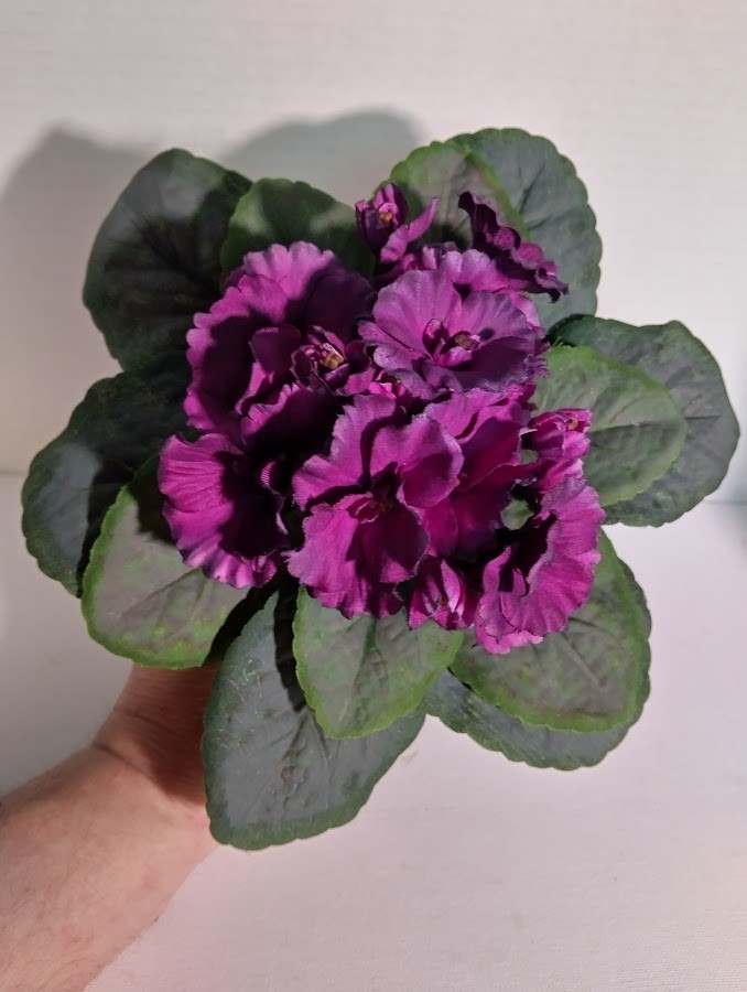 8″ Artificial African violet (WINE) without pot