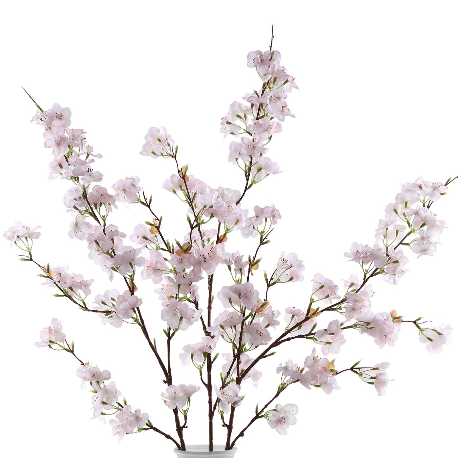 4pcs Silk Cherry Blossom Branches Artificial Flowers for Spring Tall Vase Dec…