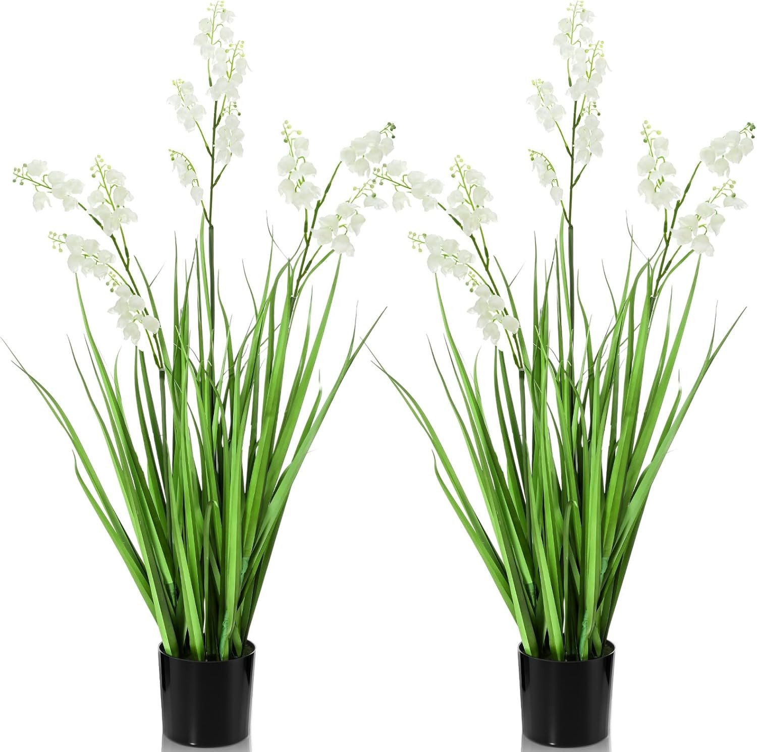 2 Pcs 3 Ft Tall Artificial Grass Plants for Home & Garden Decor