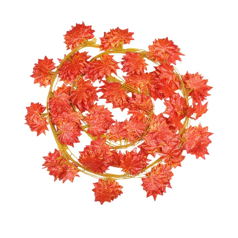 12 Strands Autumn Garland 2 4 M Long Leaf Decor for Door Frames and Railings